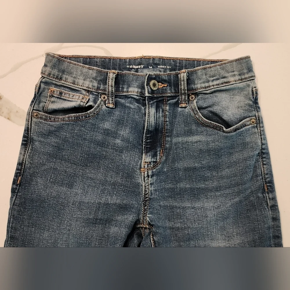 Old Navy Kids Karate Mid Rise Stretch Denim Blue Jeans Regular Unisex Size 14